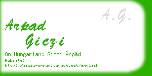 arpad giczi business card